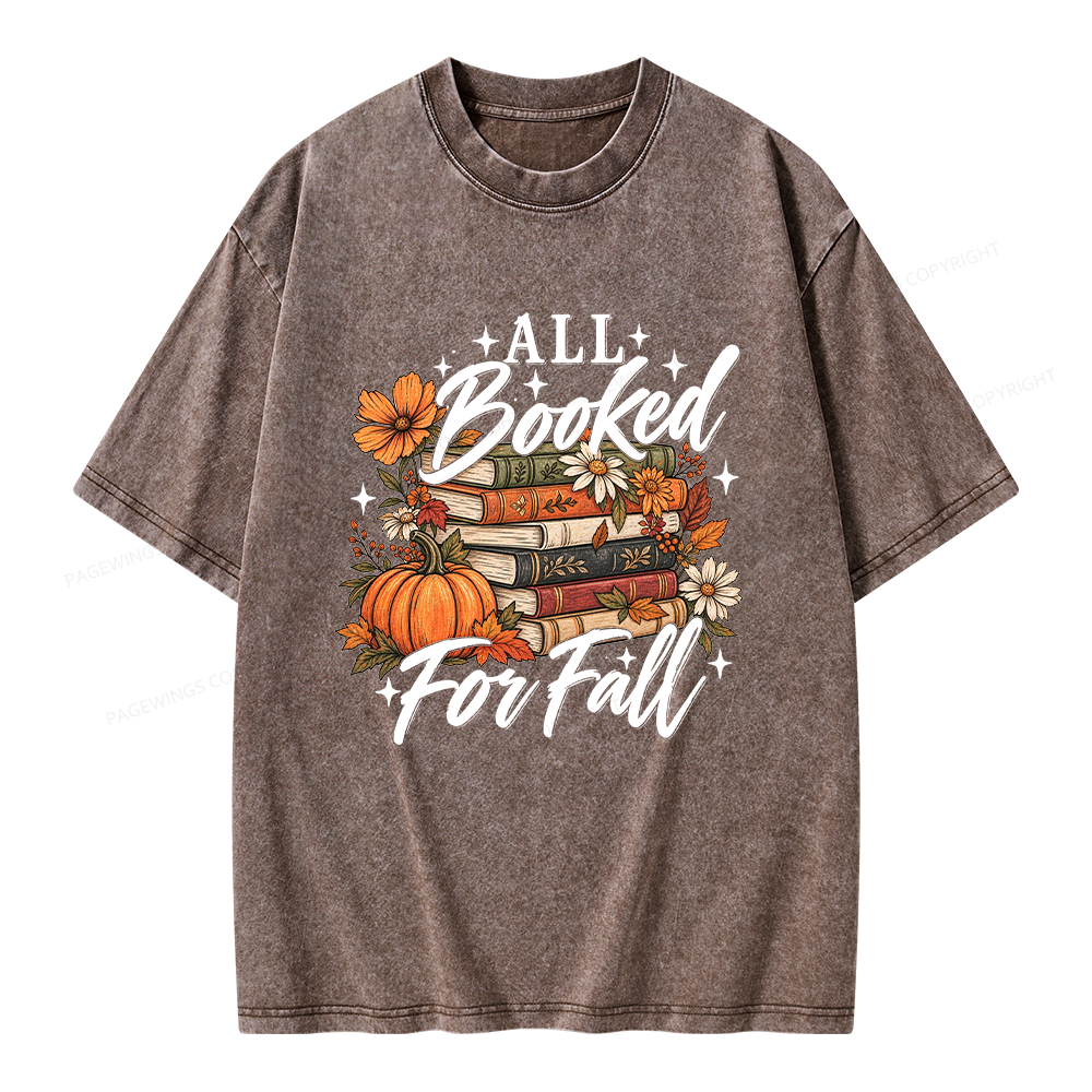Pagewings Booked For Fall Pumpkin Unisex Washed T-shirt