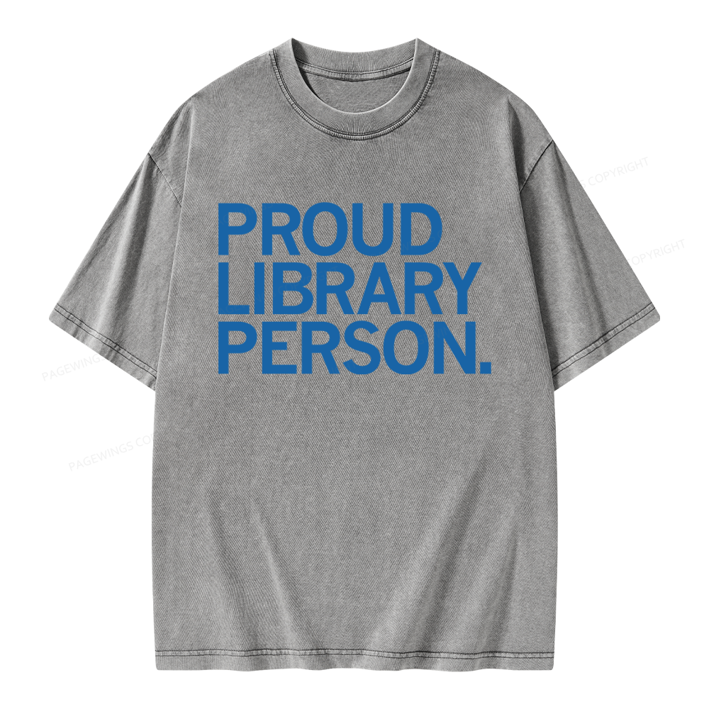 Pagewings Proud Library Person Unisex Washed T-shirt