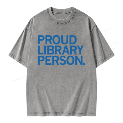 Pagewings Proud Library Person Unisex Washed T-shirt