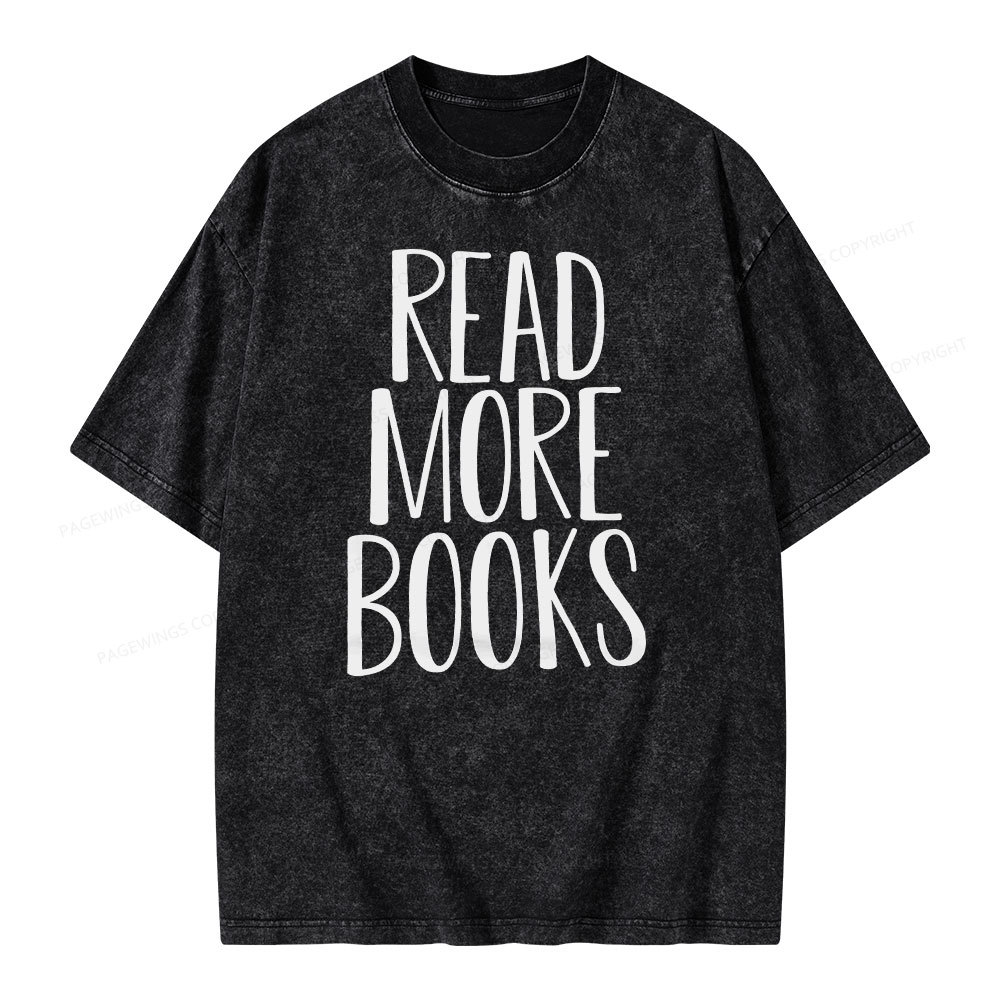 Pagewings Read More Books Unisex Washed T-shirt