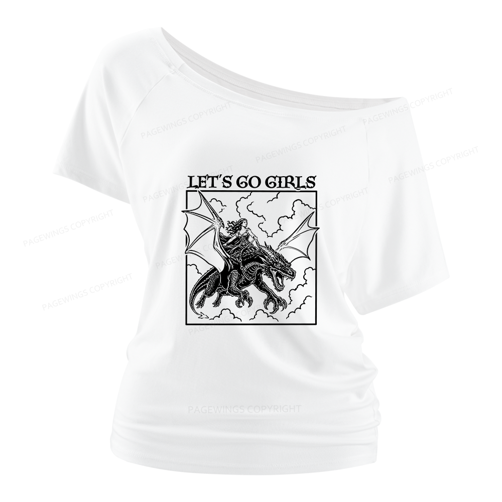 Pagewing Let's Go Girls Women Off Shoulder T-shirts