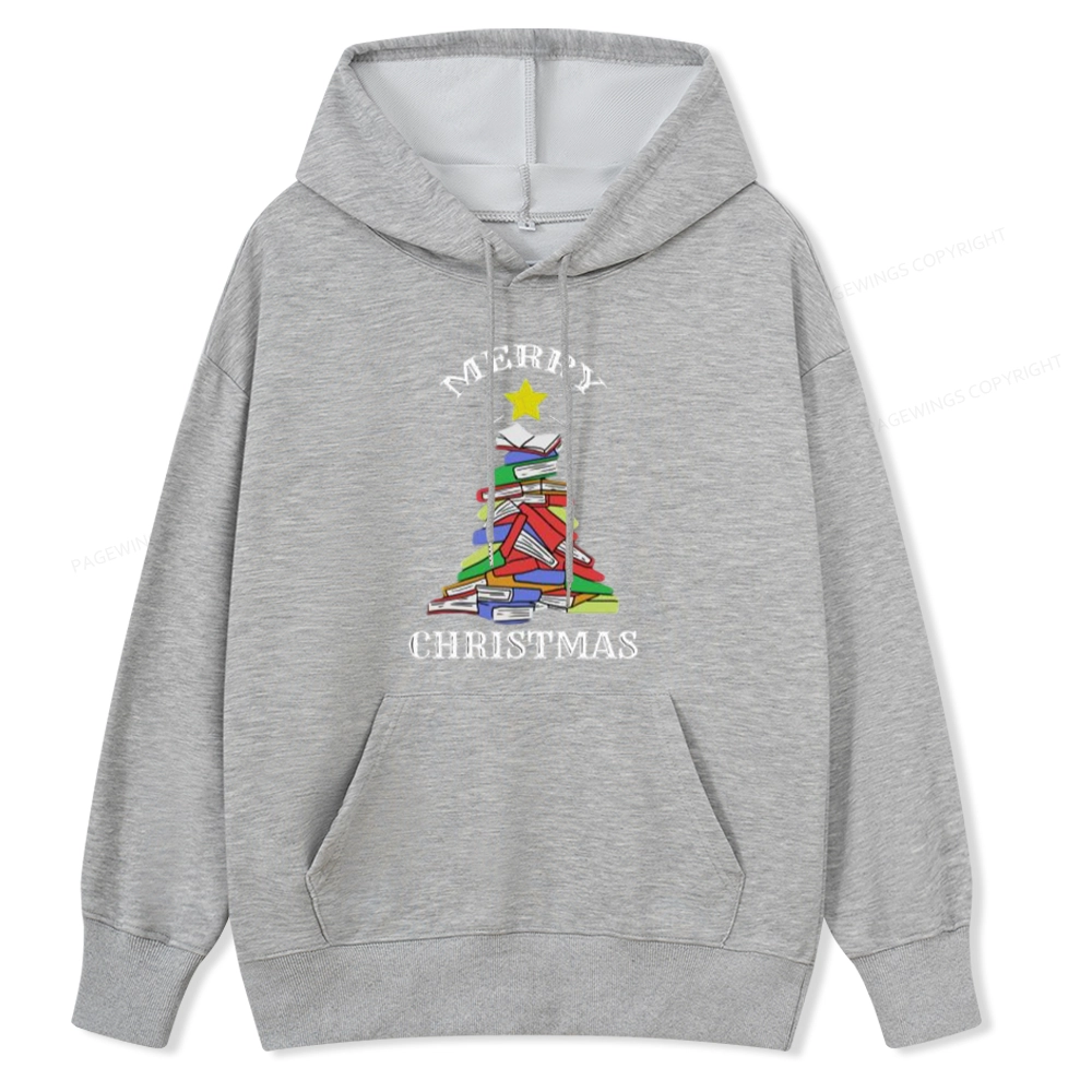 Pagewings Merry Christmas Book Tree Unisex Classic Hoodie