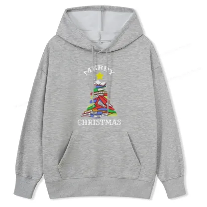 Pagewings Merry Christmas Book Tree Unisex Classic Hoodie
