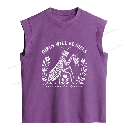 Pagewings Girls Will Be Girls Women's Washed Tank Top