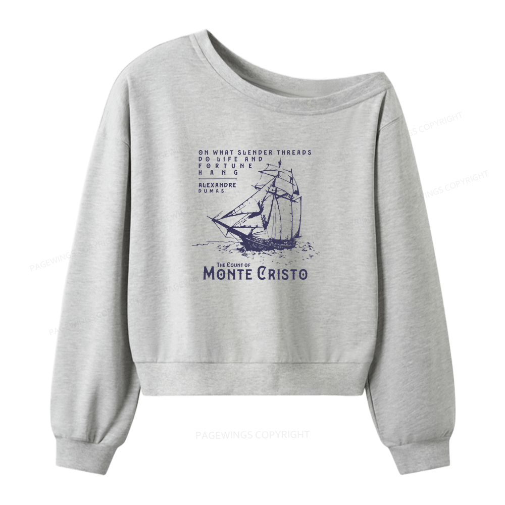 Pagewings Famous Book Quotes Women Off Shoulder Sweatshirt
