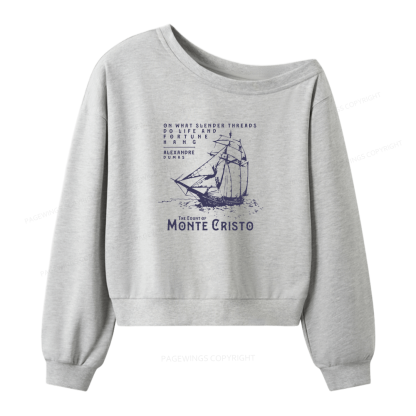 Pagewings Famous Book Quotes Women Off Shoulder Sweatshirt