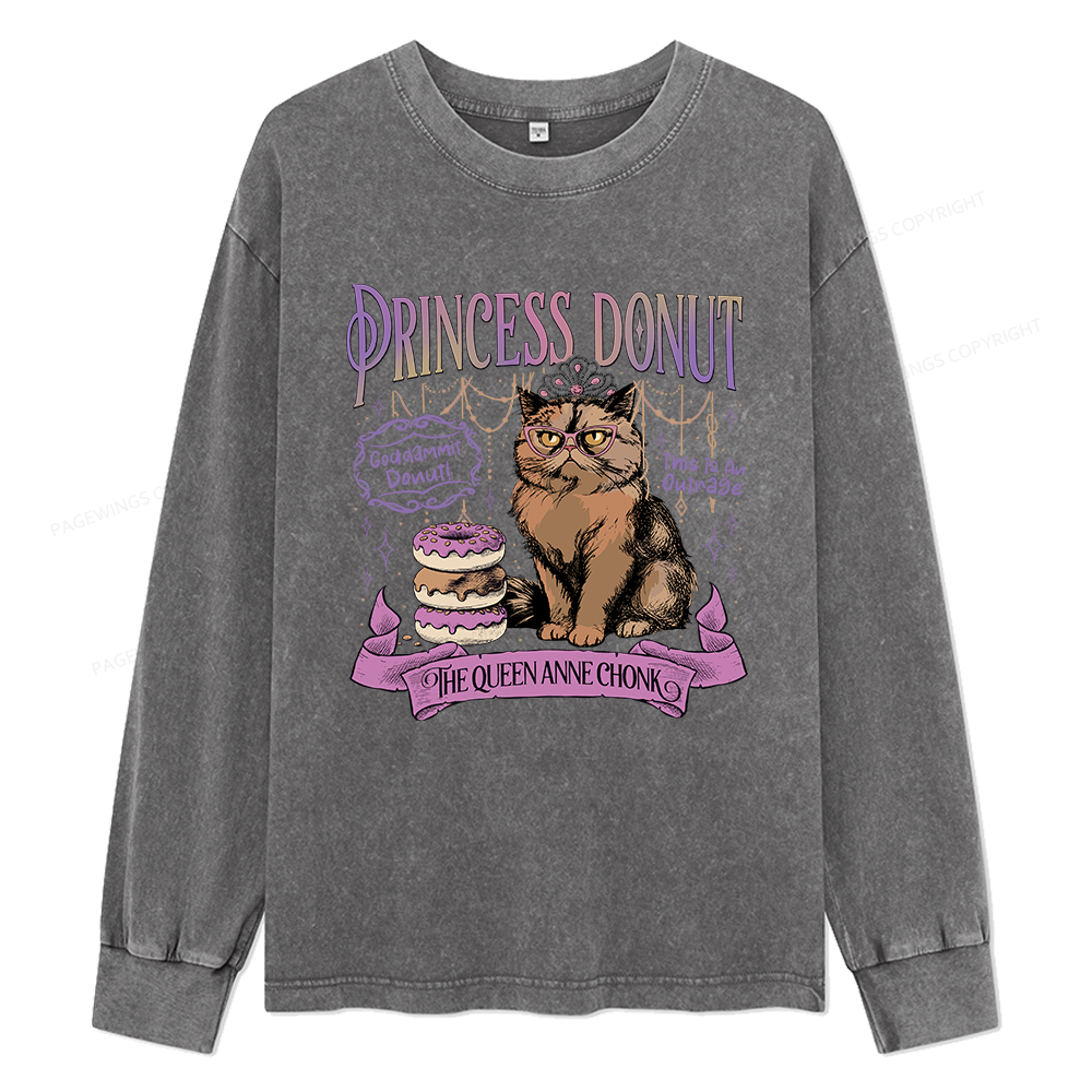 Pagewings Princess Donut Unisex Washed Long Sleeve T-shirt