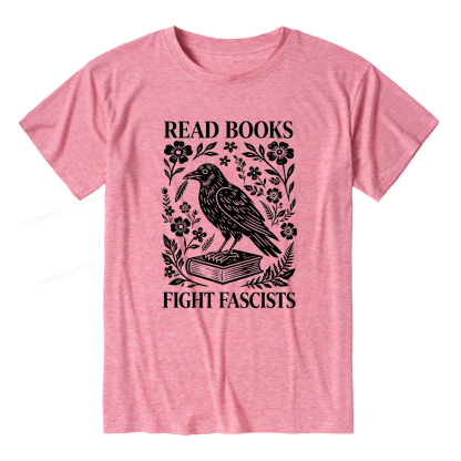 Pagewings Read Books Fight Fascists Unisex Heather T-Shirt