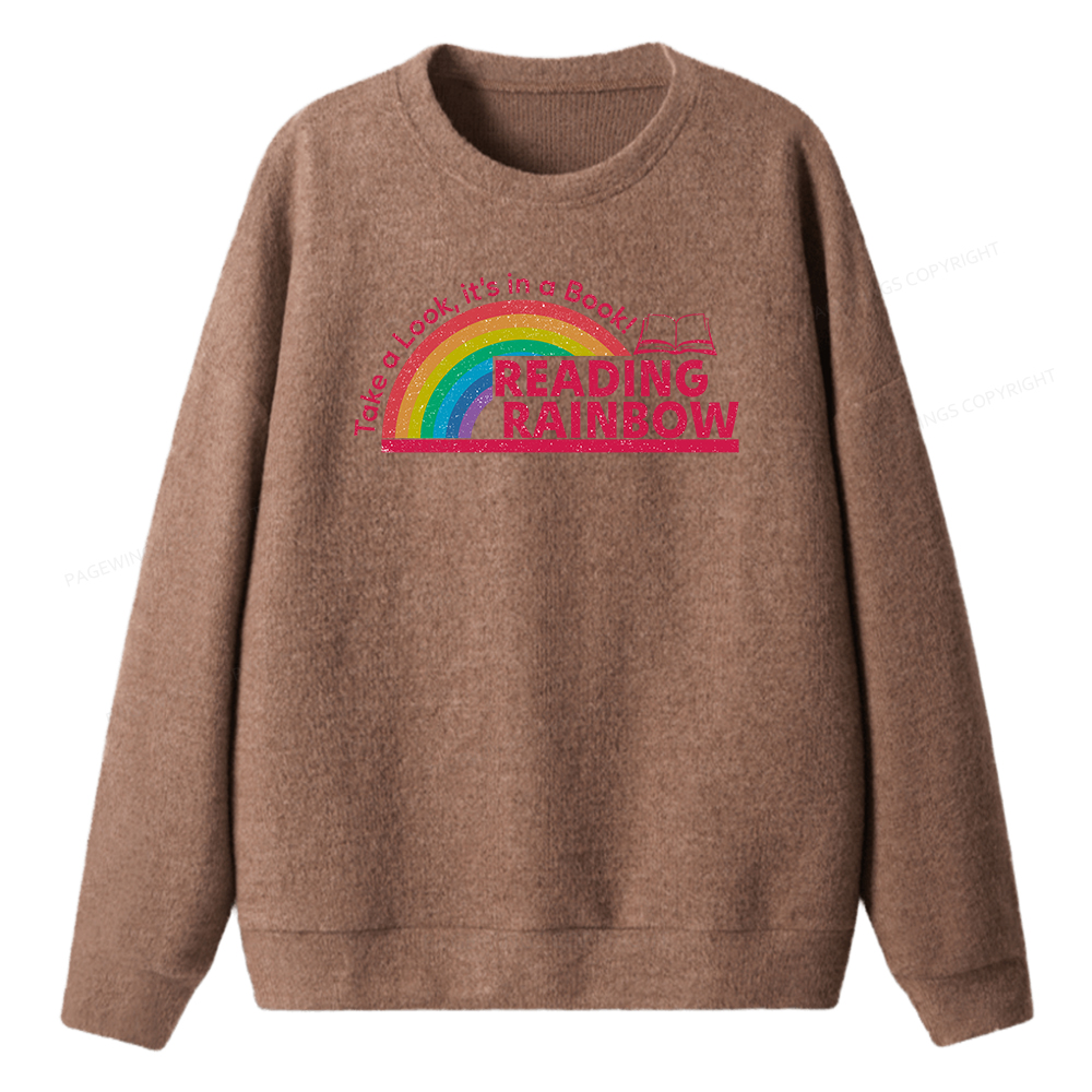 Pagewings Reading Rainbow Unisex Knit Sweatshirt