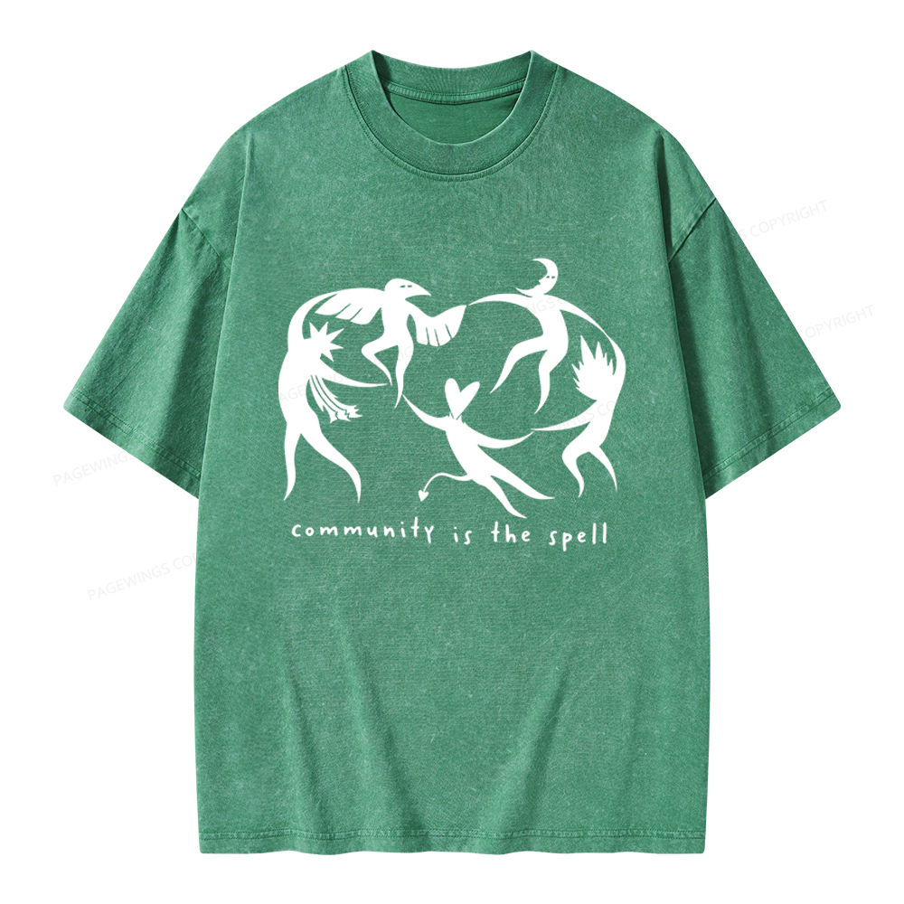Pagewings Community is the Spell Unisex Washed T-shirt