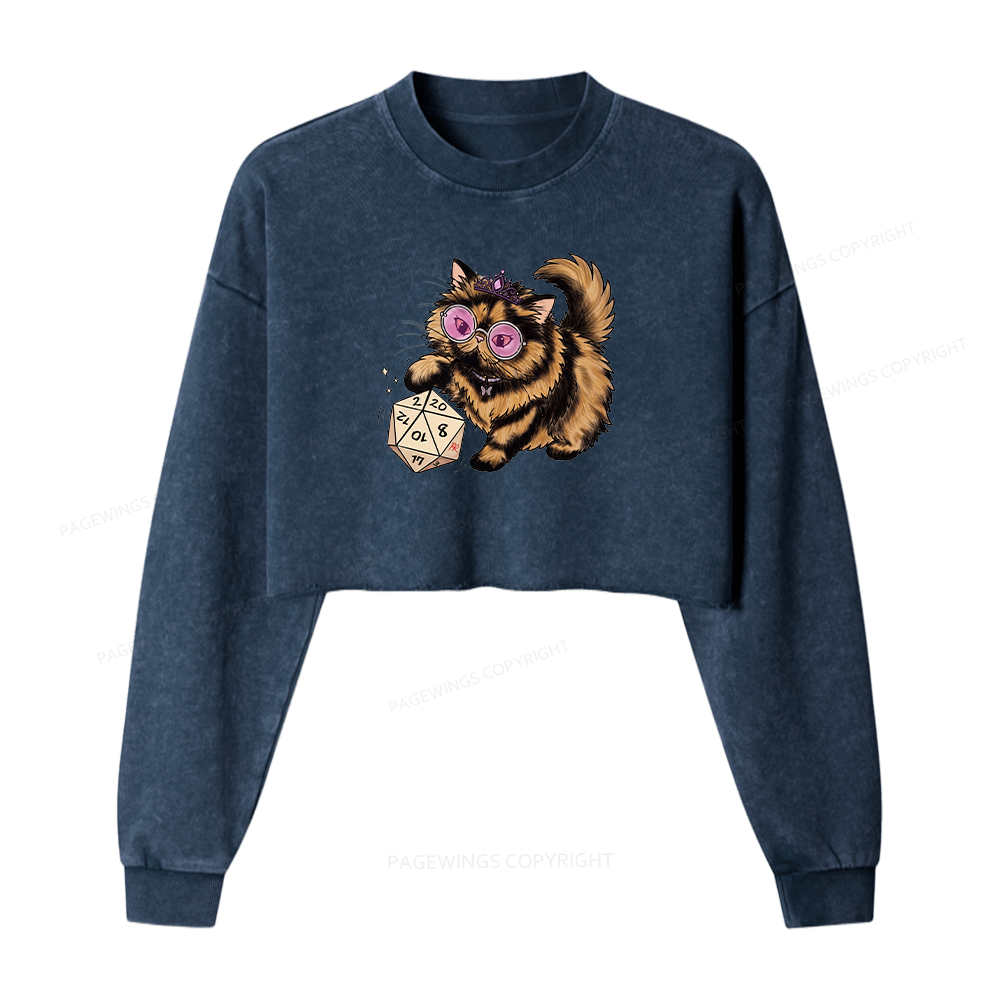 Pagewings Sci Fi Bookish Washed Crop Sweatshirt