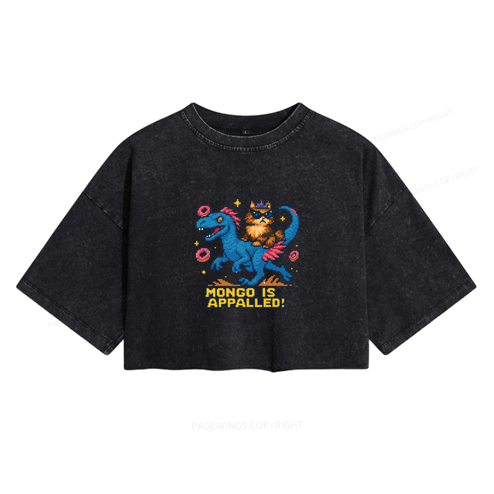 Pagewings Mongo Is Appalled Women's Washed Cropped T-shirt