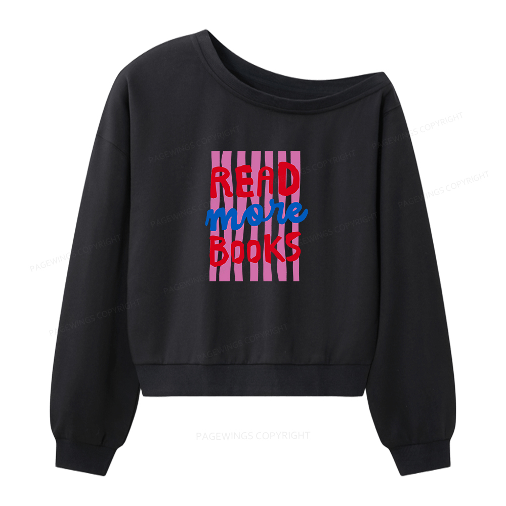 Pagewings Read More Books Women Off Shoulder Sweatshirt