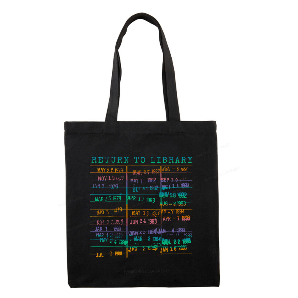 Pagewing Vintage Library Rainbow Tote Bag