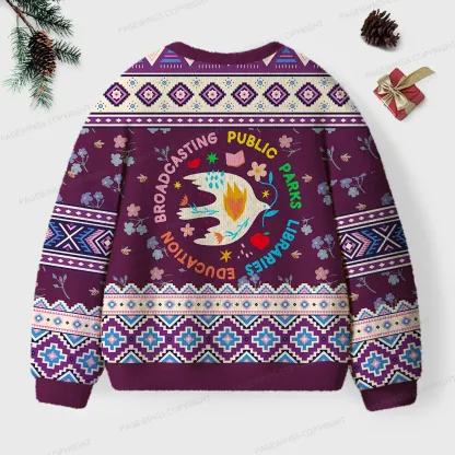 Pagewings Public Parks Libraries Education Unisex Ugly Knit Sweatshirt