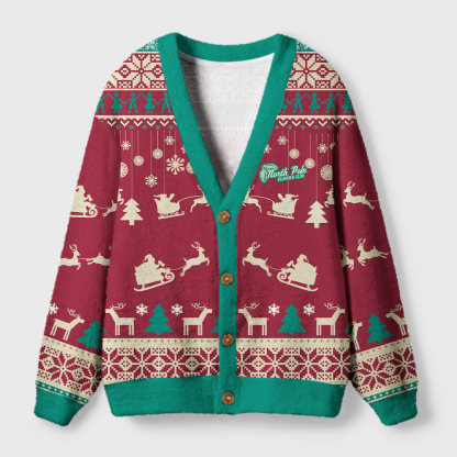 Pagewings Christmas Cozy Reading Light Knit Unisex Cardigan Sweaters
