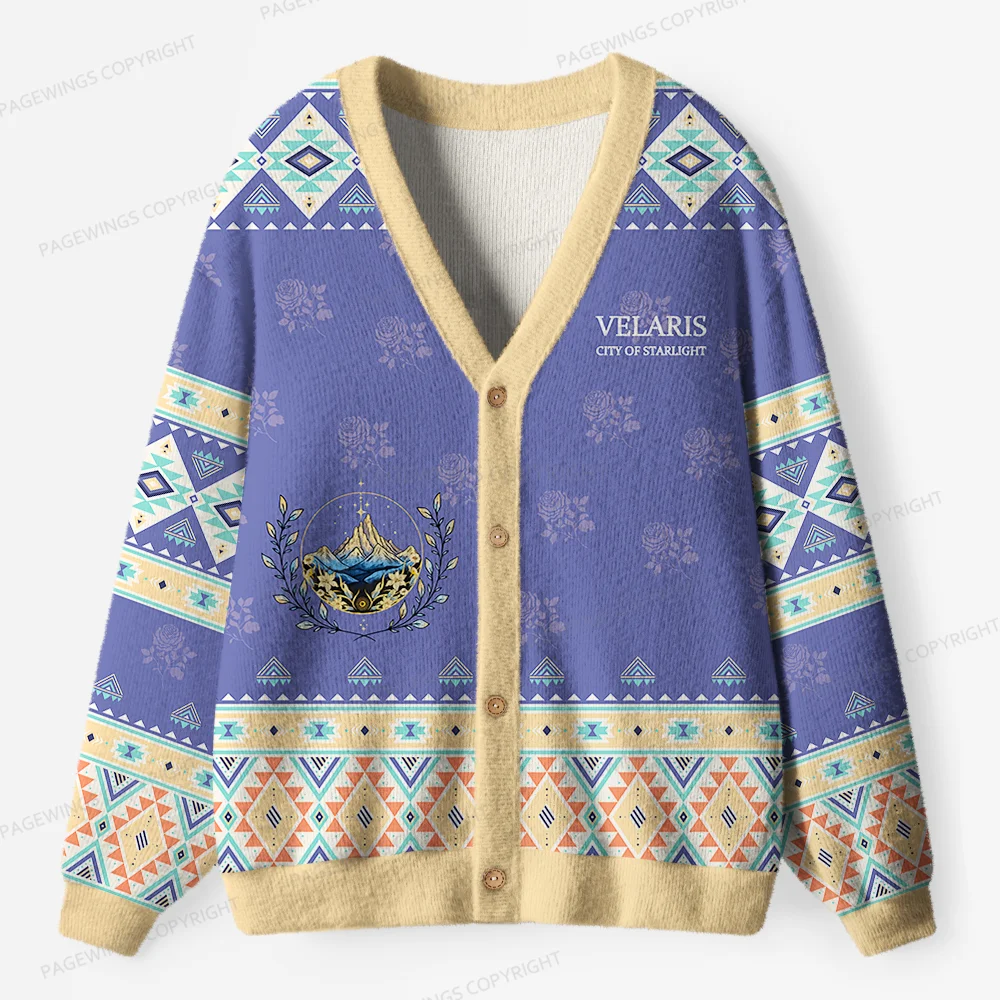 Pagewings Velaris City Of Starlight Unisex Ugly Cardigan Sweaters