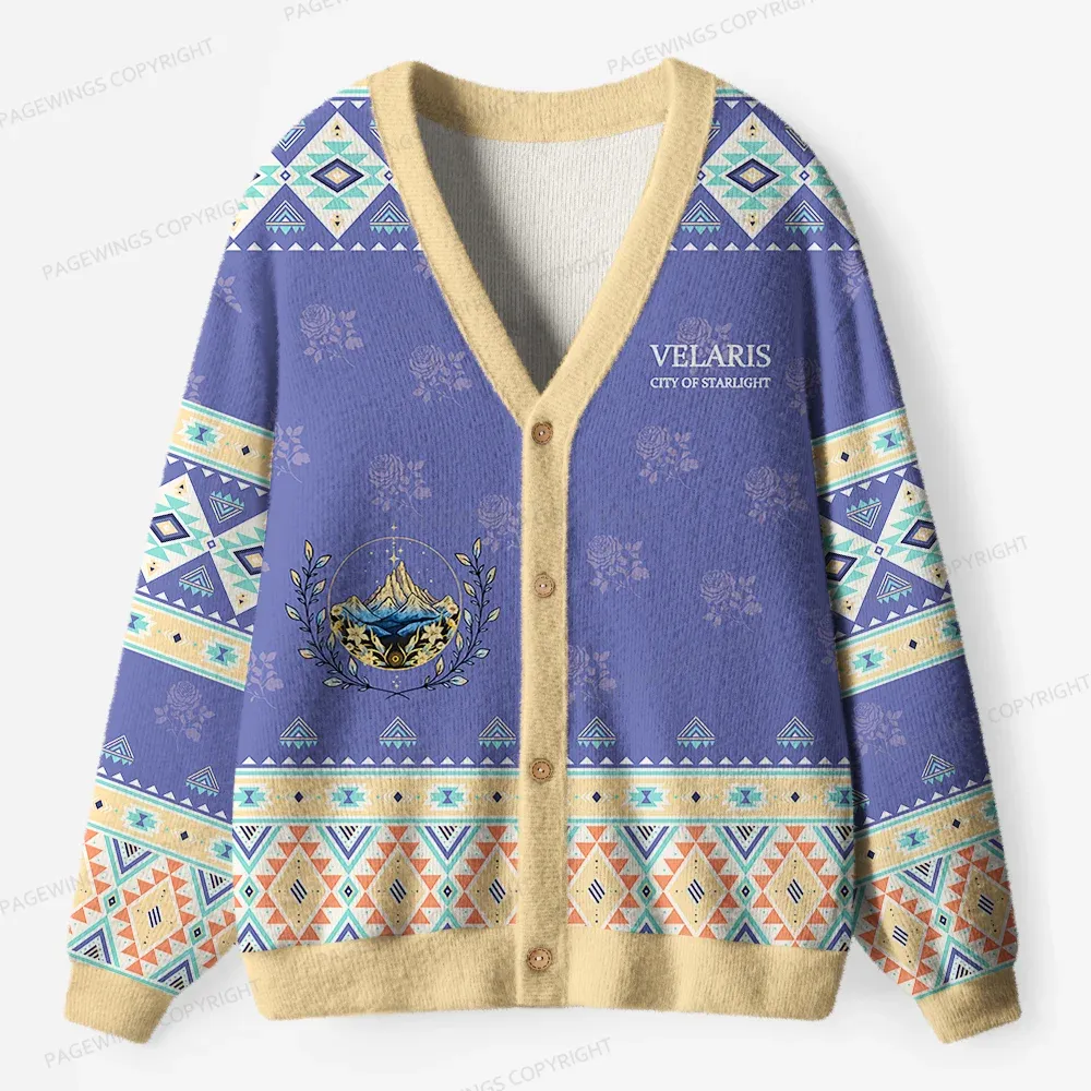 Pagewings Velaris City Of Starlight Unisex Ugly Cardigan Sweaters