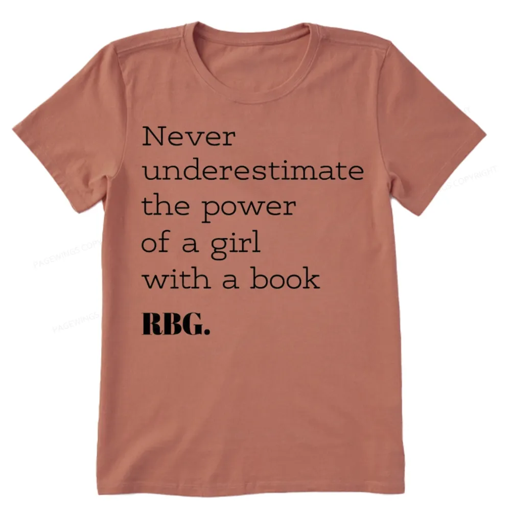 Pagewings Never Underestimate The Power Of a Girl With a Book Unisex Classic T-shirt