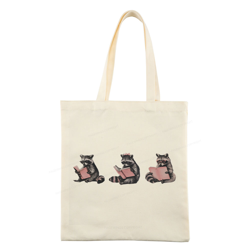 Pagewings Funny Raccoon Bookish Gift Tote Bag