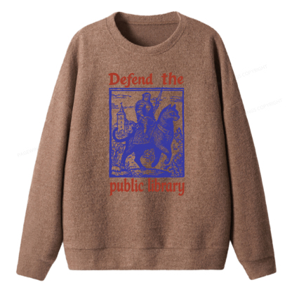 Pagewings Defend the Public Library Unisex Knit Sweatshirt