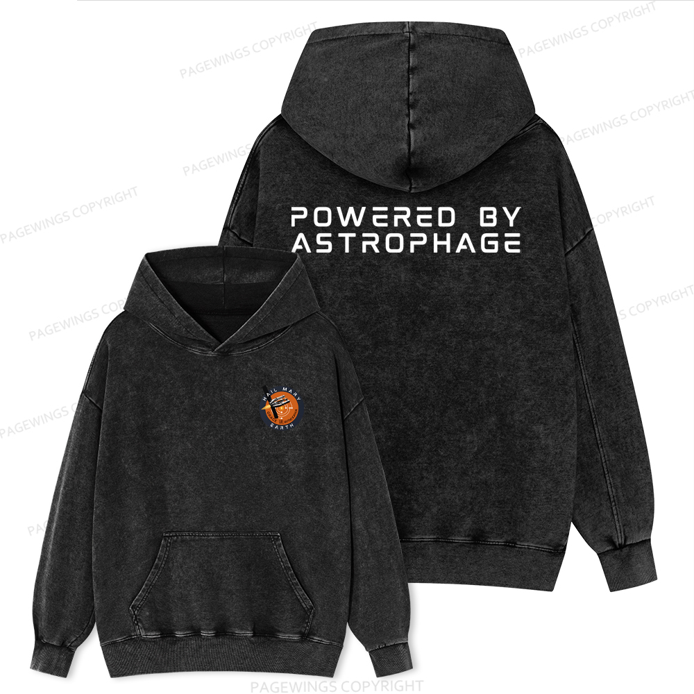 Pagewings Powered By Astrophage Unisex Washed Hoodie