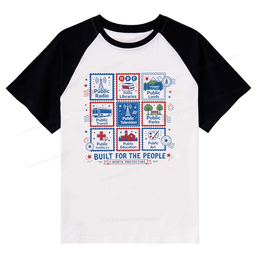 Pagewings Public Libraries Raglan T-shirt