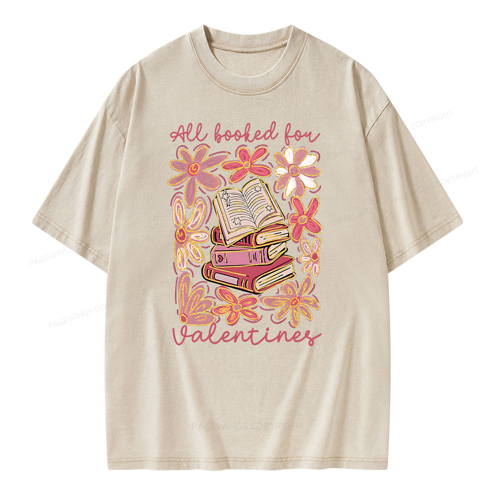 Pagewings All Booked for Valentines PNG Unisex Washed T-shirt