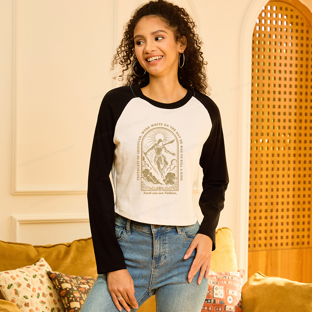Pagewings Truthless of Shinovar Women Long Sleeve Crop Raglan T-shirt