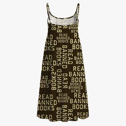 Pagewings Read Banned Books Printed Spaghetti Strap Midi Sundress