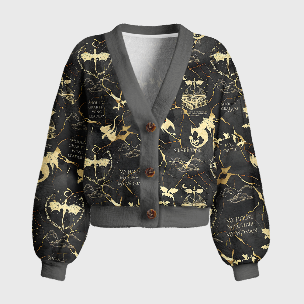 Pagewings Fantasy Bookish Women's Cardigan Sweater