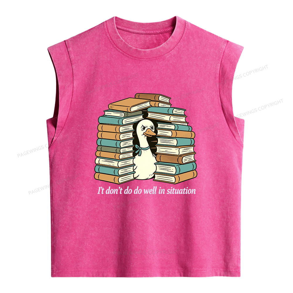 Pagewings I Don’t Do Well In Situations Women's Washed Tank Top
