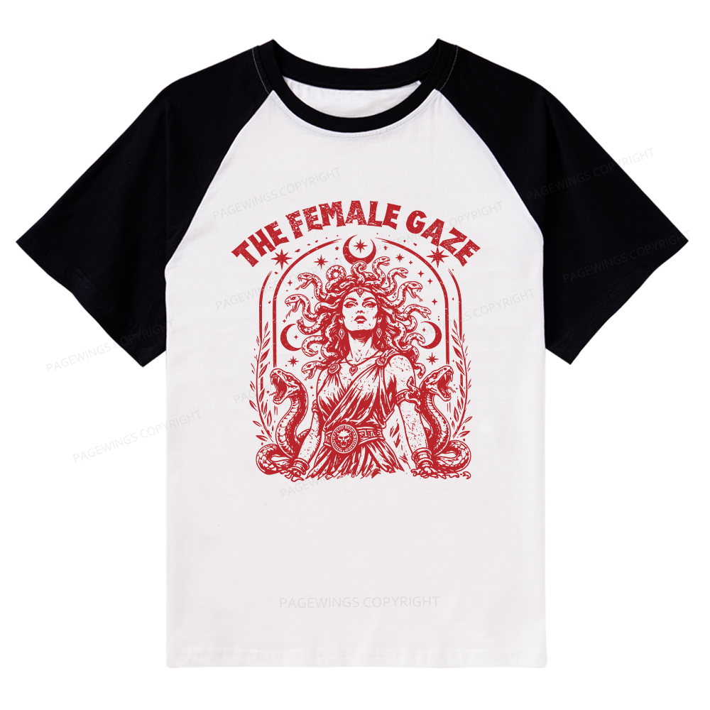 Pagewings Vintage Medusa Feminist Raglan T-shirt