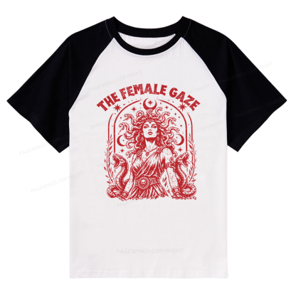 Pagewings Vintage Medusa Feminist Raglan T-shirt