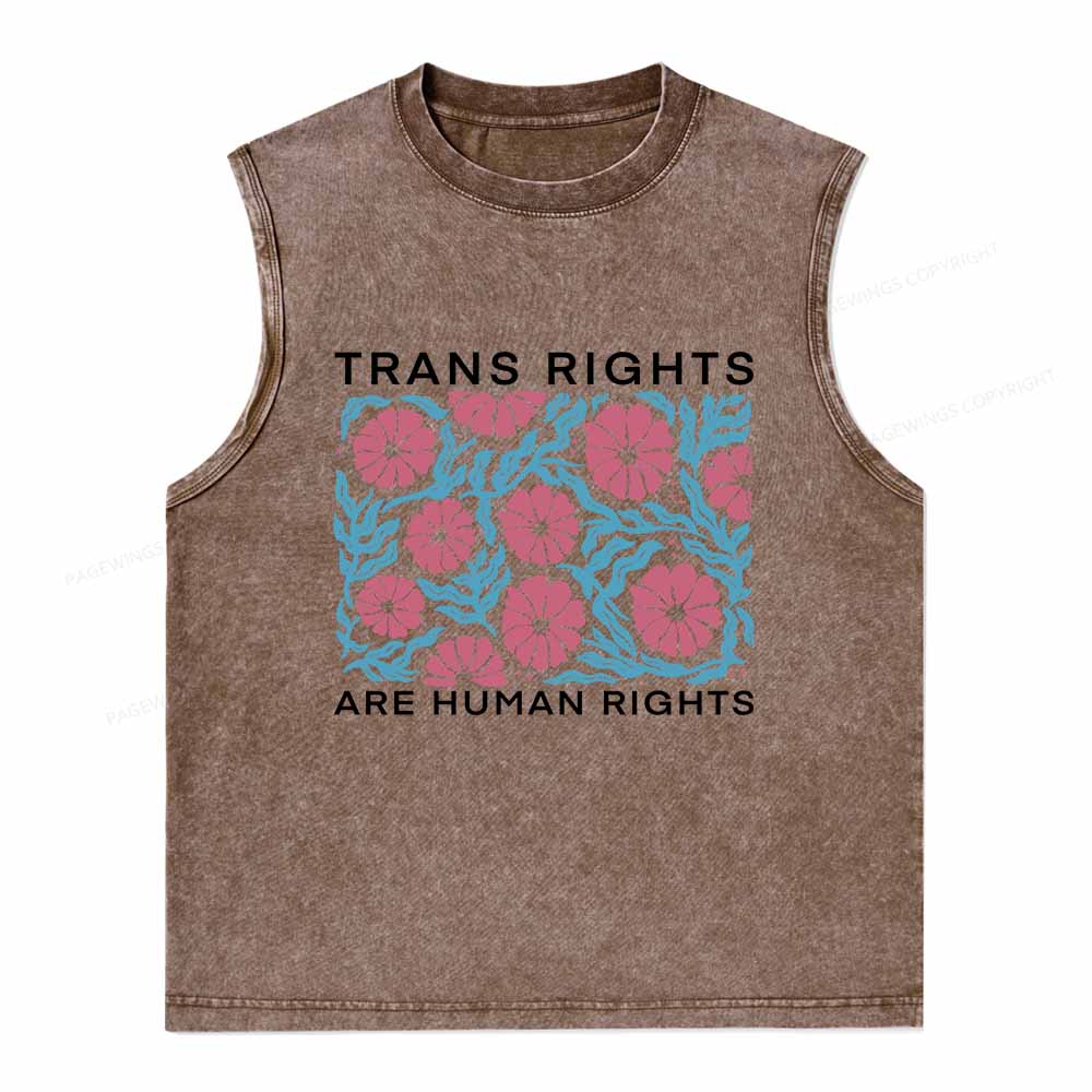 Pagewings Trans Rights Are Human Rights Washed Tank Top