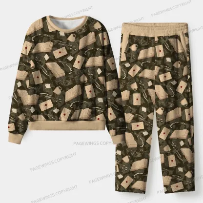 Pagewings Cozy Reading Unisex Flannel Pajama Set