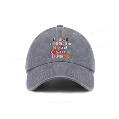 Pagewings Fight Fascism Read Books Washed Cap