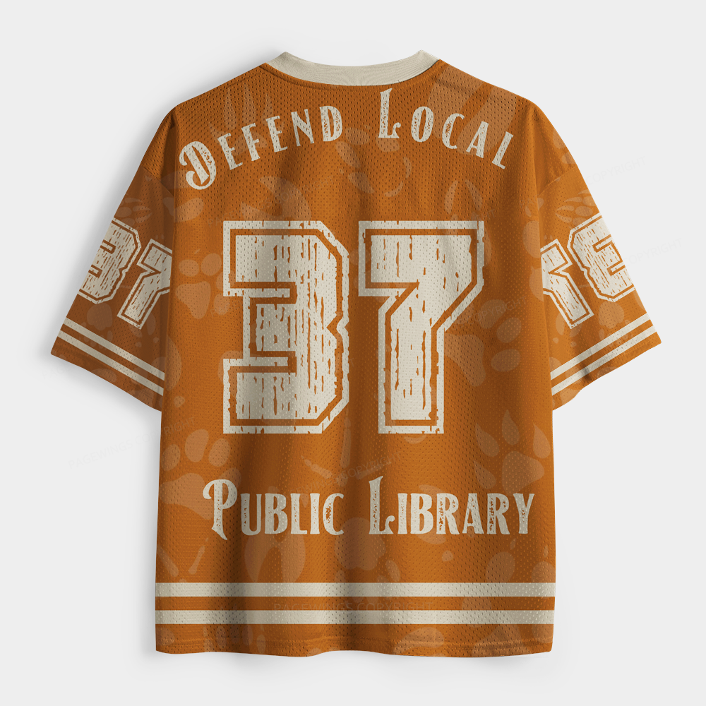 Pagewings Defend Local Public Library Unisex Mesh Jersey