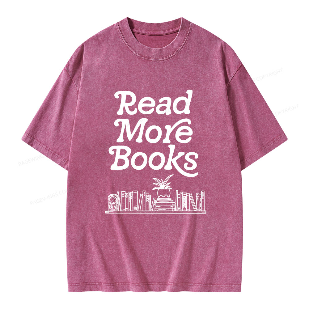 Pagewings Read More Books Unisex Washed T-shirt
