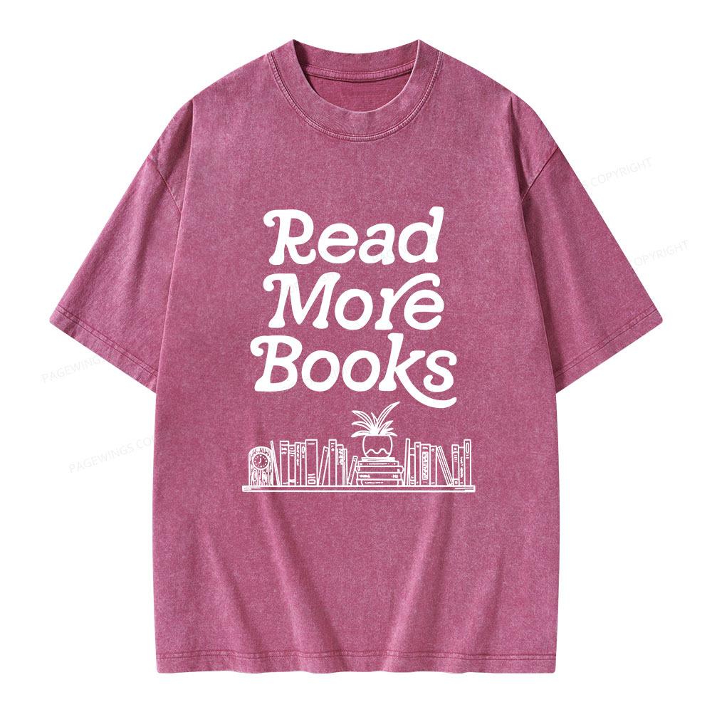 Pagewings Read More Books Unisex Washed T-shirt