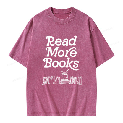 Pagewings Read More Books Unisex Washed T-shirt