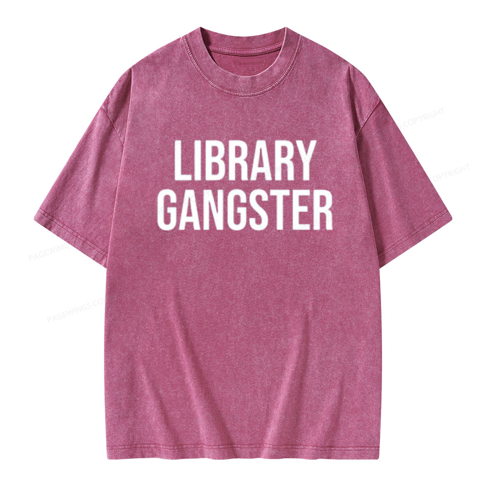 Pagewings Library Gangster Unisex Washed T-shirt