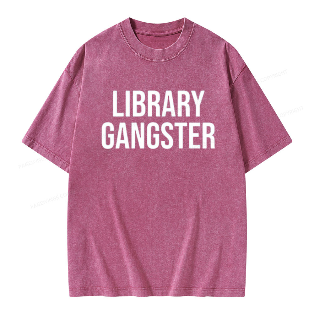 Pagewings Library Gangster Unisex Washed T-shirt