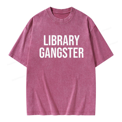 Pagewings Library Gangster Unisex Washed T-shirt