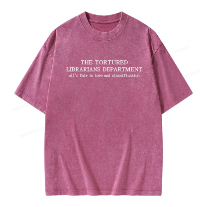 Pagewings The Tortured Librarians Departmen Unisex Washed T-shirt