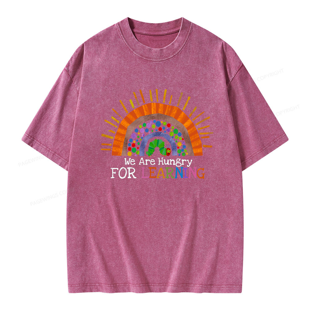 Pagewings We Are Hungry For Learning Unisex Washed T-shirt
