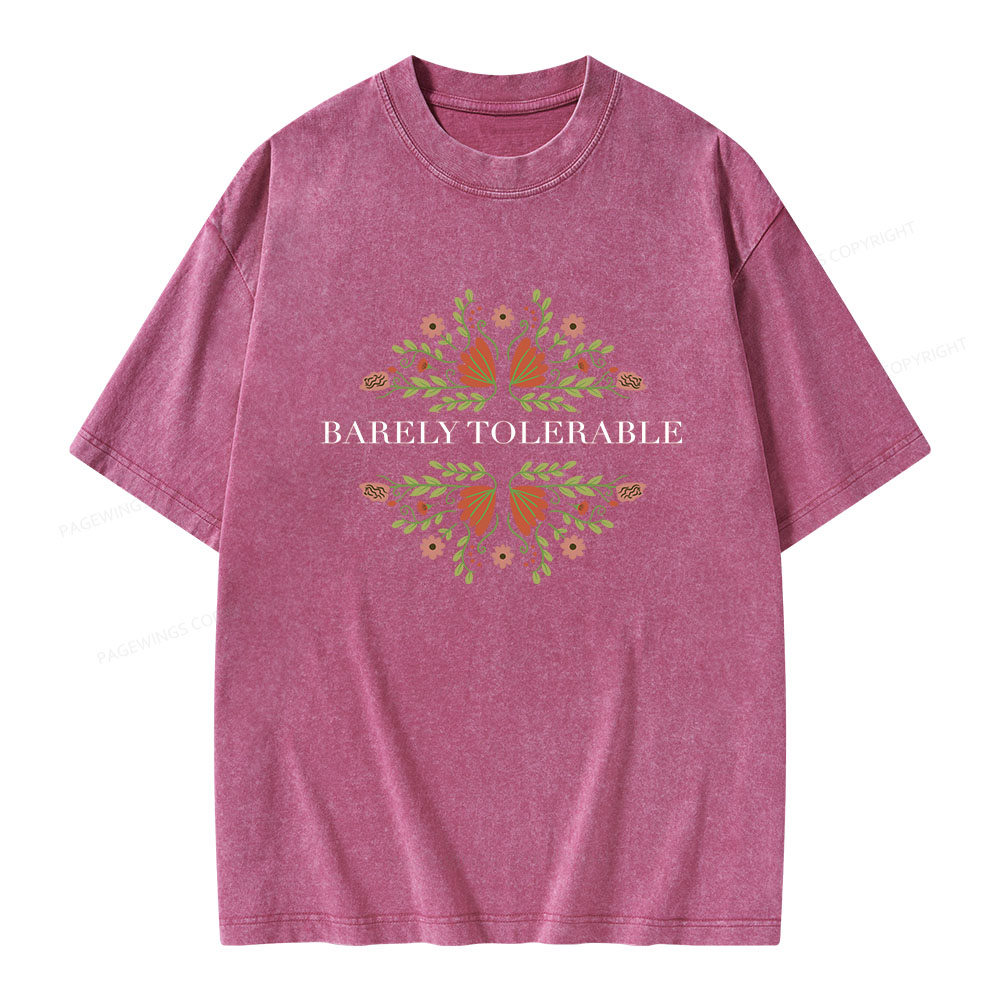 Pagewings Barely Tolerable Unisex Washed T-shirt