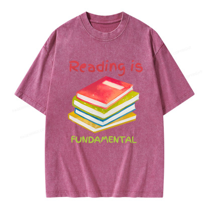 Pagewings Reading is Fundamental Unisex Washed T-shirt