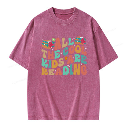 Pagewings All The Cool Kids Are Reading Unisex Washed T-shirt