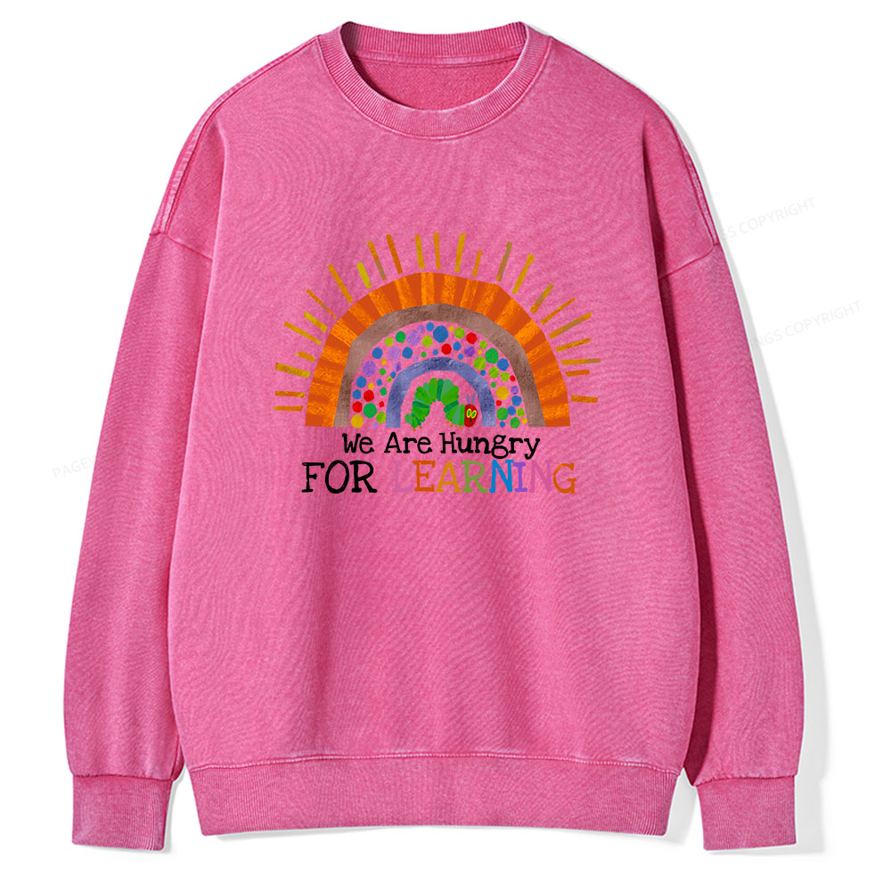 Pagewings We Are Hungry For Learning Unisex Washed Sweatshirt